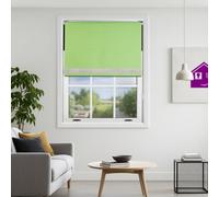 Furnished Diamante Edge Blackout Roller Blinds Made To Measure - Lime Green (W)120Cm X (L)165Cm