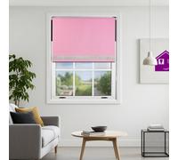 Furnished Diamante Edge Blackout Roller Blinds Made To Measure - Pink (W)240Cm X (L)210Cm