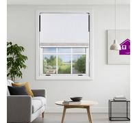 Furnished Diamante Edge Blackout Roller Blinds Made To Measure - White (W)90Cm X (L)165Cm