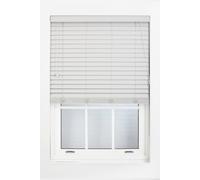 Furnished Grey Faux Wood Venetian Blind - 50mm Slats String Window Blinds for Home & Office | Size: 155 cm width x 210 cm drop Furnished Grey 155 cm width x 210 cm drop