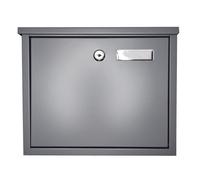 Furnished Grey Steel Letterbox Top Loading Mail Box Wall Mounted Post Box