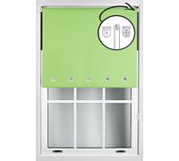 Furnished Lime Green Blackout Roller Blind with Chrome Square Eyelets & Metal Fittings | Size: 130 cm width x 165 cm drop Furnished Lime 130 cm width x 165 cm drop