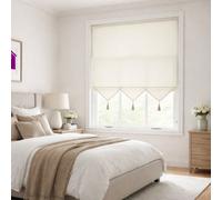 Furnished Luxury Linen Roller Blinds With Triangle Edge And Metal Fittings, Trimmable - Cream (W)185M X (L)165Cm