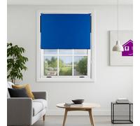 Furnished Made To Measure Blackout Roller Blinds - Blue Roller Blind For Windows And Doors (W)240Cm (L)165Cm