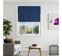 Furnished Made To Measure Blackout Roller Blinds - Navy Blue Roller Blind For Windows And Doors (W)180Cm (L)210Cm
