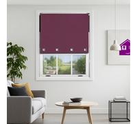 Furnished Made To Measure Blackout Roller Blinds With Big Square Eyelets - Aubergine Blind (W)210Cm (L)165Cm