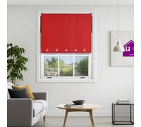 Furnished Made To Measure Blackout Roller Blinds With Round Eyelets - Red Blind For Home And Office (W)90Cm (L)165Cm