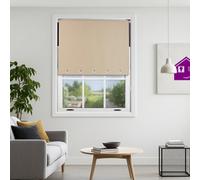 Furnished Made To Measure Blackout Roller Blinds With Square Eyelets - Cappuccino Roller Blind (W)60Cm (L)165Cm