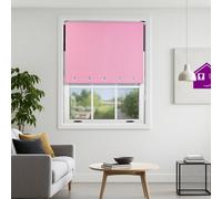 Furnished Made To Measure Blackout Roller Blinds With Square Eyelets - Pink Roller Blind (W)180Cm (L)165Cm