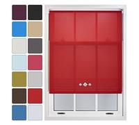 FURNISHED Made to Measure Roller Blinds with Triple Diamond Eyelets, Red, 180cm x 165cm