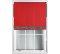 Furnished Red Blackout Fabric with Black Glitter Accent - Trimmable Roller Blind | Size: 90 cm width x 210 cm drop Furnished Red 90 cm width x 210 cm drop