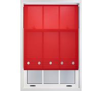 Furnished Red Daylight Roller Blind with Chrome Round Eyelets - Trimmable Window Shade | Size: 135 cm width x 165 cm drop Furnished Red 135 cm width x 165 cm drop