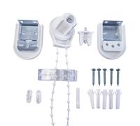 Furnished Roller Blind Repair Kit - Metal with Plastic Chain & Cover 25mm in White Furnished White
