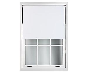 FURNISHED Roller Blinds Thermal Blackout Roller Blind - Trimmable Insulated UV Protection Child Safe Easy Fit Home Office Window Blinds, White, 135 cm Wide x 165 cm Long