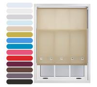 FURNISHED Square Eyelet Light Filtering Polyester Daylight Kitchen Blinds Trimmable Window Blind, Cappuccino, 115W x 165H cm
