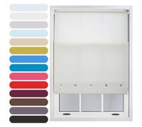 FURNISHED Square Eyelet Light Filtering Polyester Daylight Kitchen Blinds Trimmable Window Blind, Cream, 180W x 210H cm