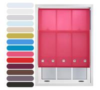 FURNISHED Square Eyelet Light Filtering Polyester Daylight Kitchen Blinds Trimmable Window Blind, Fuchsia, 100W x 165H cm