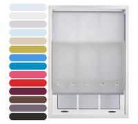 FURNISHED Square Eyelet Light Filtering Polyester Daylight Kitchen Blinds Trimmable Window Blind, Grey, 180W x 165H cm