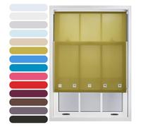 FURNISHED Square Eyelet Light Filtering Polyester Daylight Kitchen Blinds Trimmable Window Blind, Green, 85W x 165H cm