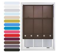 FURNISHED Square Eyelet Light Filtering Polyester Daylight Kitchen Blinds Trimmable Window Blind, Mocha, 65W x 210H cm
