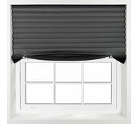 Furnished Stick On Blackout Blinds - No Drill Pleated Shades, Removable Blockout Shutters, Grey (W)130Cm X (L)210Cm