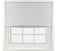 Furnished Stick On Blackout Blinds - No Drill Pleated Shades, Removable Blockout Shutters, White (W)100Cm X (L)150Cm