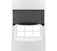Furnished Stick On Blackout Blinds - No Drill Removable Portable Pleated Shades in Grey | Size: 85 cm width x 150 cm drop Furnished Grey 85 cm width x 150 cm drop