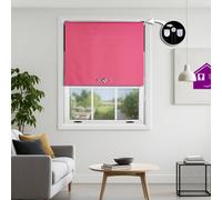 Furnished Thermal Blackout Roller Blinds With Triple Diamond Eyelets & Metal Fittings - Fuchsia Pink (W)60Cm (L)165Cm