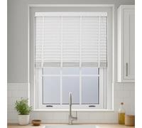 Furnished Venetian Blinds - White Faux Wood Trimmable 50mm Slats For Windows And Doors (W)100Cm (L)150Cm