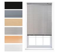 FURNISHED Venetian Blinds Window Venetian Blind Easy Fit PVC Curtains Trimmable Shades for Home Kitchen Windows Treatment Shutters 25mm Slats Complete Child Safe Fittings - Silver 195W x 210L cm