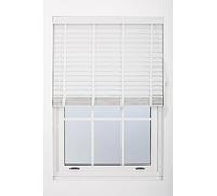 FURNISHED Venetian Window Blinds Trimmable 50mm White Faux Wood Blind, 105W x 210H cm