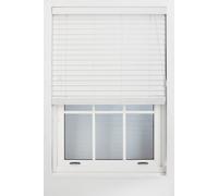 Furnished White Faux Wood Venetian Blind - 50mm Slats String Window Blinds for Home & Office | Size: 155 cm width x 210 cm drop Furnished White 155 cm width x 210 cm drop