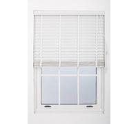 Furnished White Faux Wood Venetian Blinds - 50mm Slat Window Shade for Home & Office | Size: 65 cm width x 210 cm drop Furnished White 65 cm width x 210 cm drop