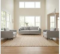 FURNISHFUL FINESSE Handwoven Jute Cotton Area Rug, 120x180 cm
