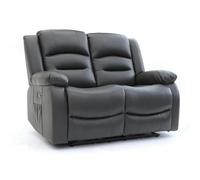 Furnishings For Less Arlo Faux Leather Electric Reclining 2 Seater Sofa - Grey