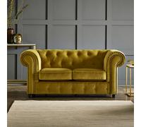 Furnishings For Less Ashbourne Chesterfield Plush Velvet 2 Seater - Tumeric