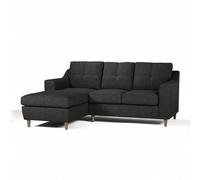 Furnishings For Less Baxter Fabric L Shaped 3 Seater Corner Sofa With Chaise - Charcoal - Left Hand Facing