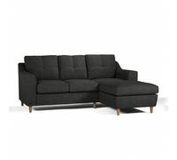 Furnishings For Less Baxter Fabric L Shaped 3 Seater Corner Sofa With Chaise - Charcoal - Right Hand Facing