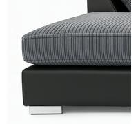 Furnishings For Less Bishop U-Shaped Jumbo Cord Sofa - Scatter Back - Black and Grey