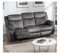 Furnishings For Less Brianna Plush Fabric Reclining 3 Seater Sofa