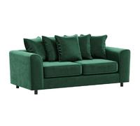 Furnishings For Less Brooklyn Full Foam Plush Velvet 3 Seater - Green