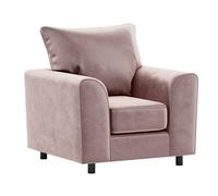 Furnishings For Less Brooklyn Full Foam Plush Velvet Armchair - Pink