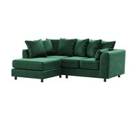 Furnishings For Less Brooklyn Full Foam Plush Velvet Corner Sofa - Green - Left Hand Facing