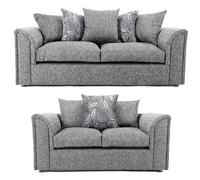 Furnishings For Less Byron Dundee Chenille Fabric Sofa Suite - Silver