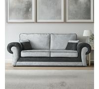 Furnishings For Less Chelsea Crushed Velvet Full Back Sofa Suite - Black and Silver
