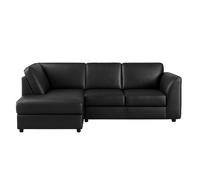 Furnishings For Less Dalmore Leather 4 Seater Corner Sofa - Black - Left Hand Facing