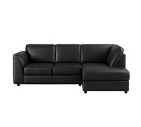 Furnishings For Less Dalmore Leather 4 Seater Corner Sofa - Black - Right Hand Facing