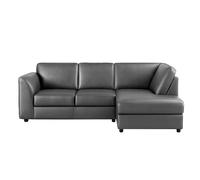 Furnishings For Less Dalmore Leather 4 Seater Corner Sofa - Grey - Right Hand Facing