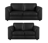 Furnishings For Less Dalmore Leather Sofa Suite - Black