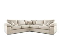 Furnishings For Less Delta Full Jumbo Cord 5 Seater Corner Sofa - Cream